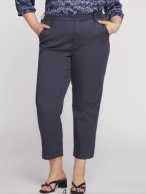 NYDJ Relaxed Ankle Trouser In Oxford Navy Size 10